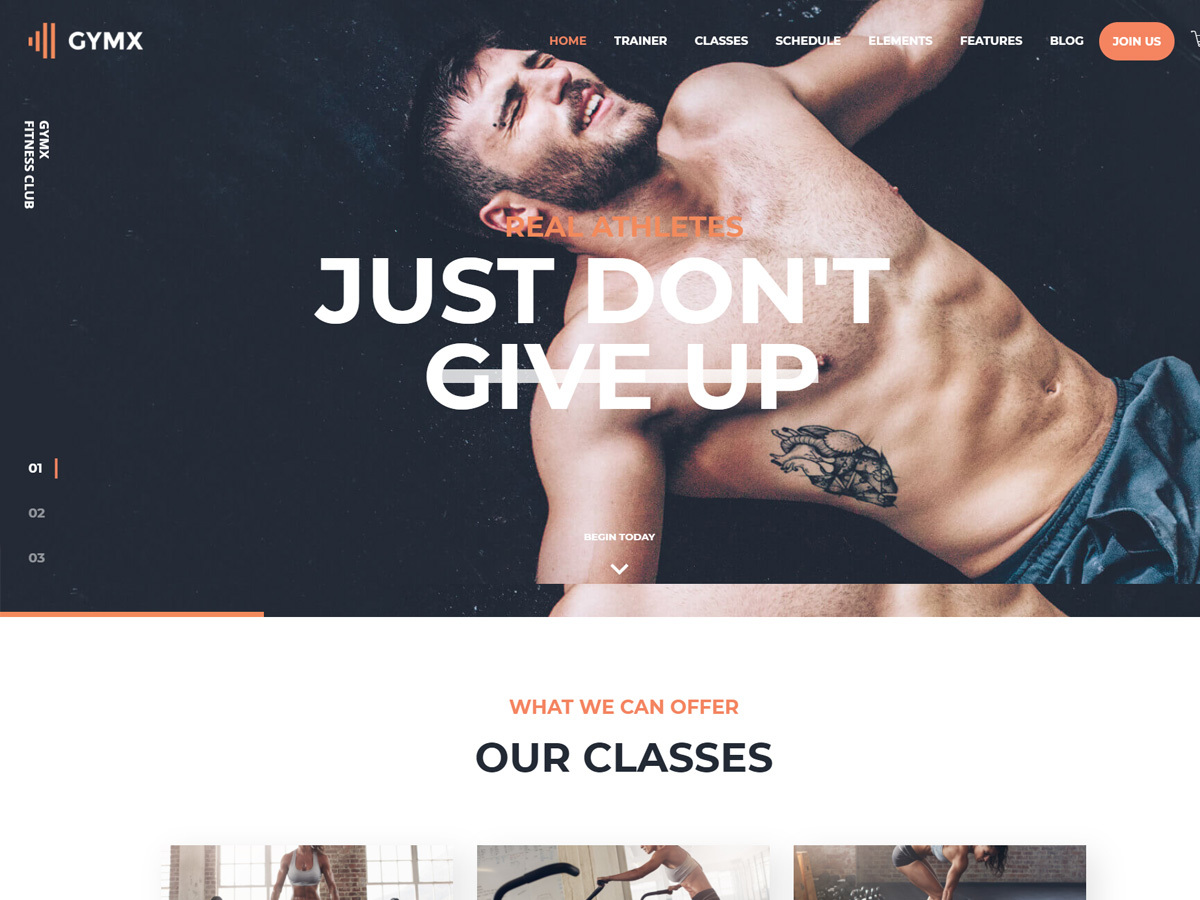 GymX gym WordPress theme