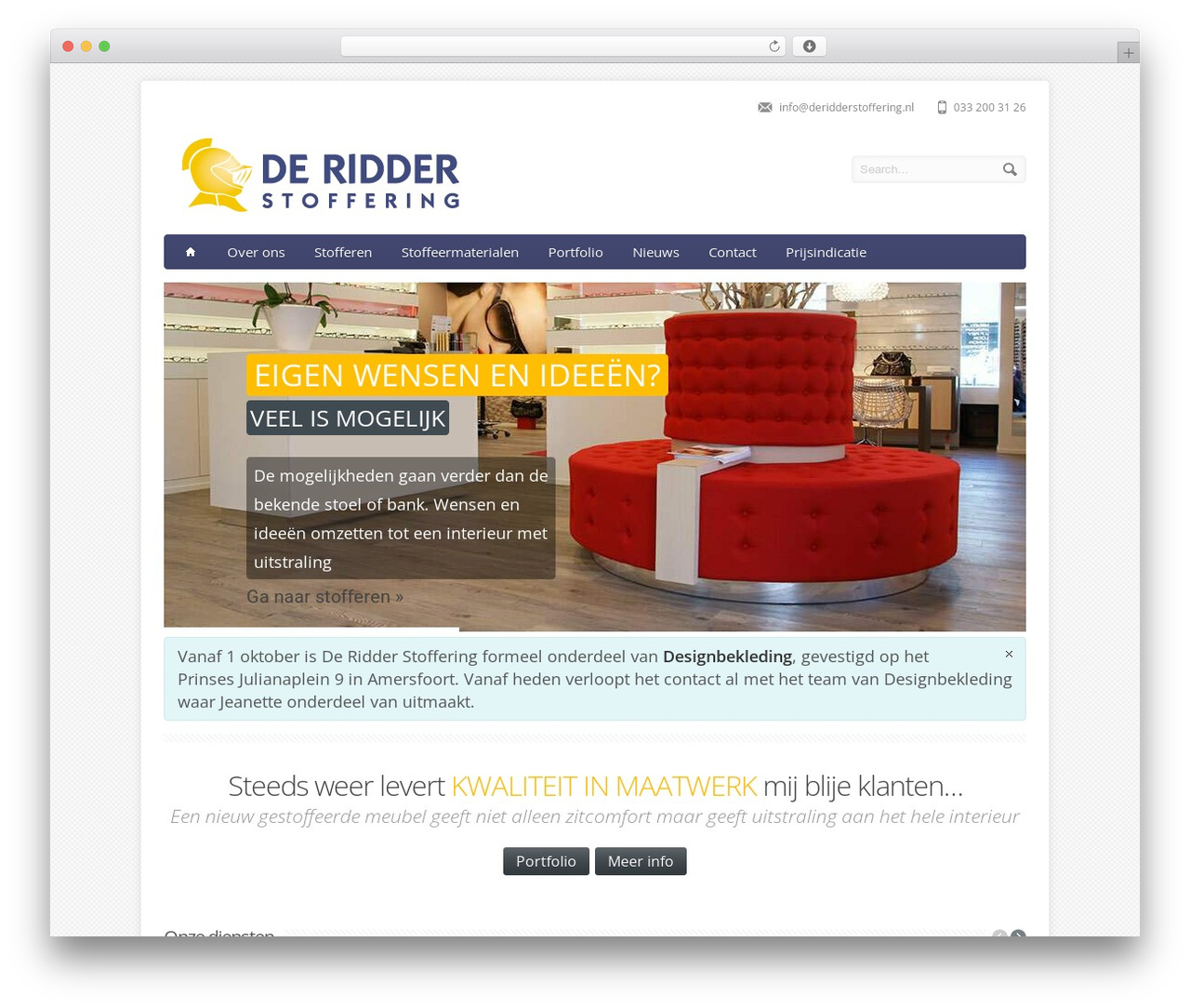 Aqua theme WordPress - deridderstoffering.nl