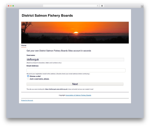 WordPress theme DSFB - dsfb.org.uk/wp-signup.php?new=dsfb.org.uk