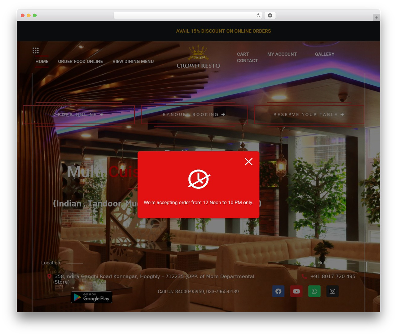 WordPress theme Gloreya - crownresto.com