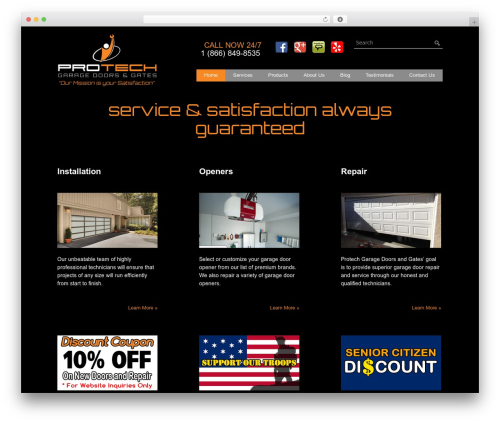 ProTech WordPress theme - protechgaragedoors.com