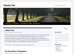 Twenty Ten WordPress theme design