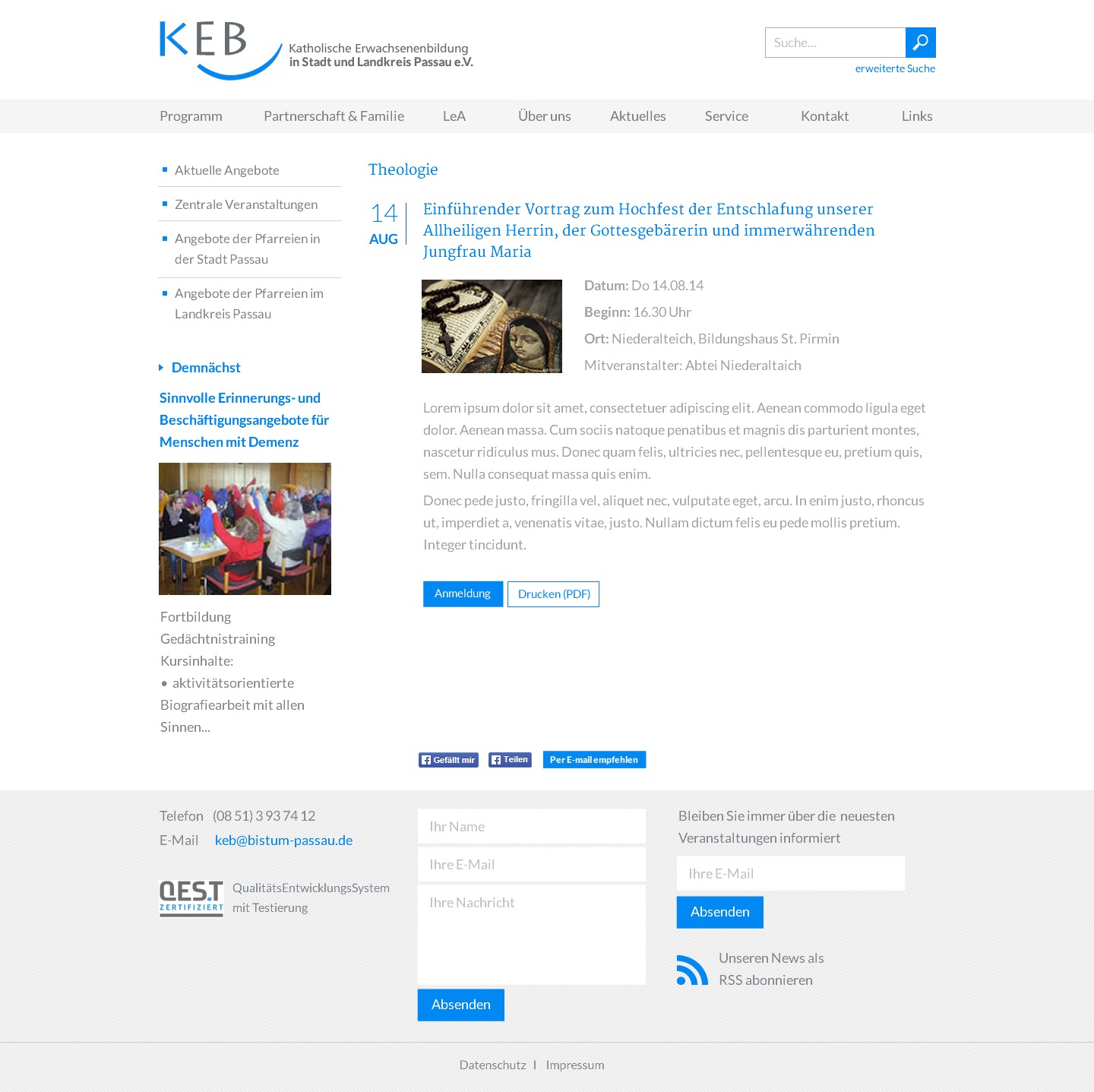 KEB Passau premium WordPress theme
