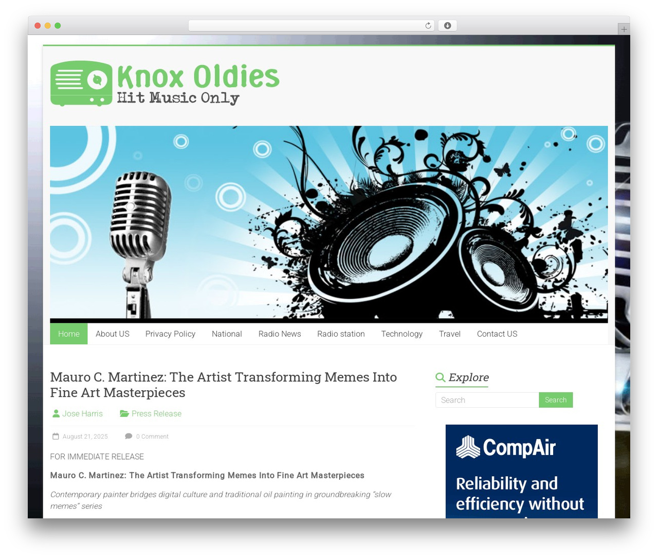 Accelerate WordPress theme - knoxoldies.com
