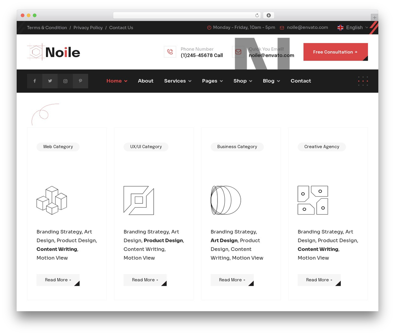 Theme WordPress Noile - bracketweb.com/noilewp