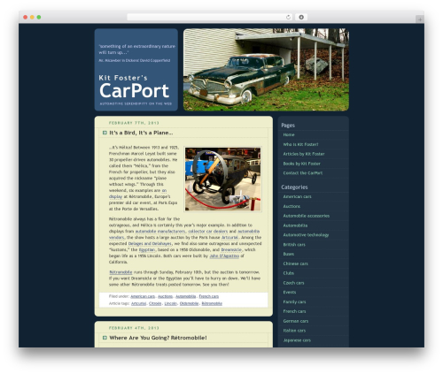 WordPress Theme Generator WordPress theme - kitfoster.com/carport