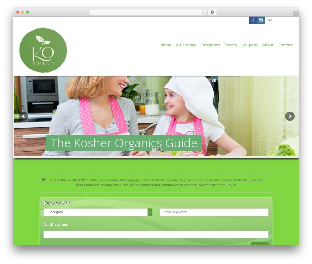 3clicks Theme WP theme - kosherorganicsguide.com