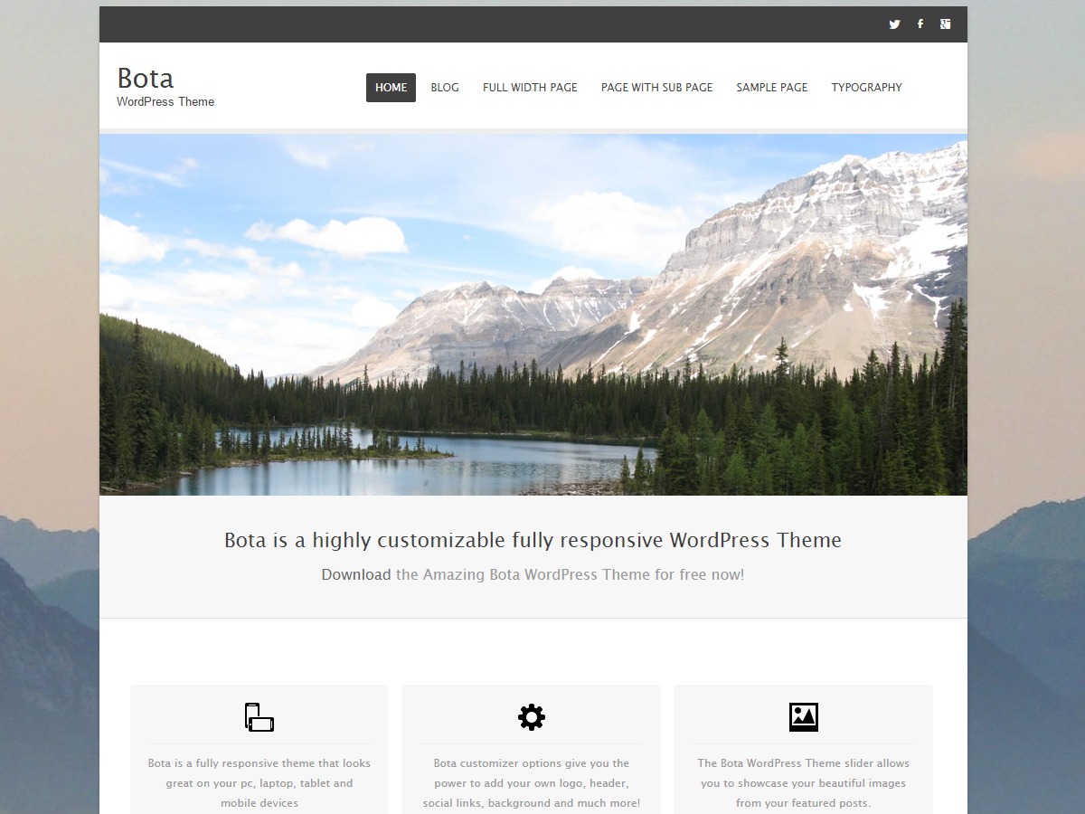 Bota Child WordPress theme