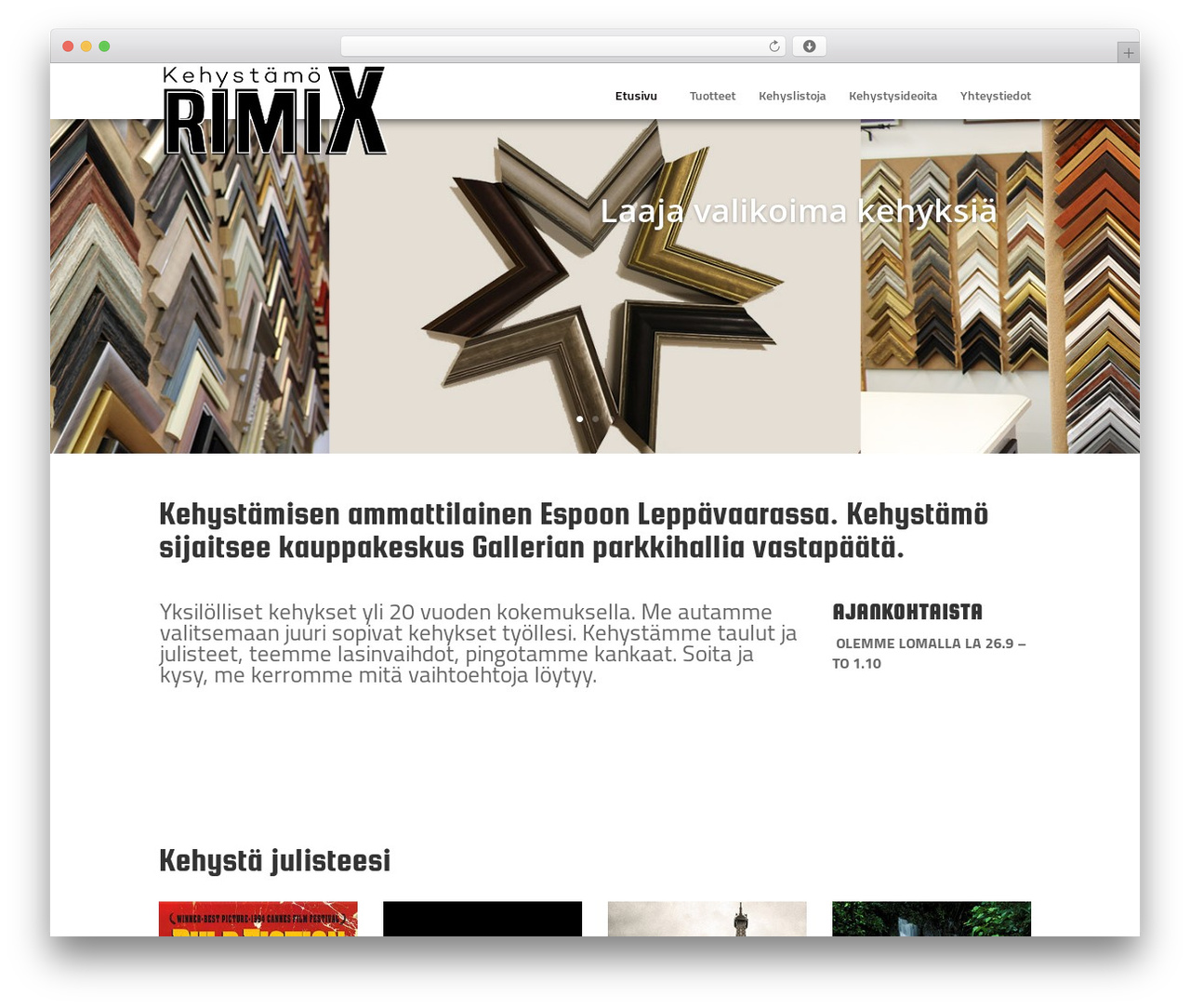 Divi WordPress theme - kehystamo.fi