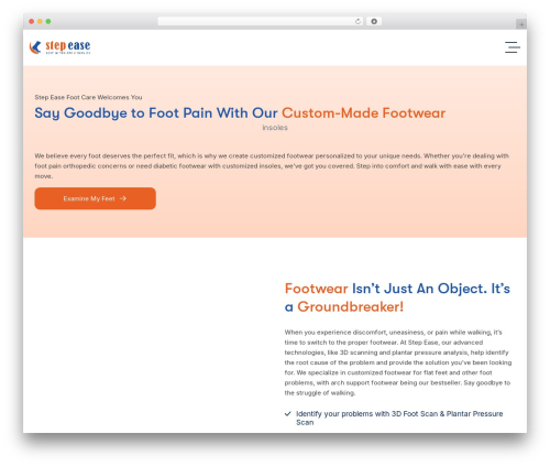 Medicross premium WordPress theme - stepeasefootcare.in