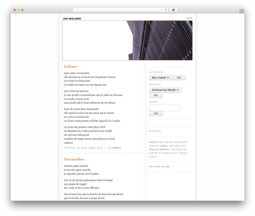 Minima Plus best WordPress theme - jimwalder.com