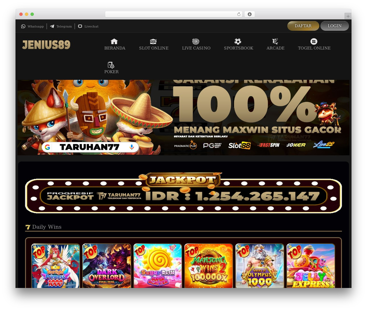 Theme WordPress Taruhan77 - jenius89.org