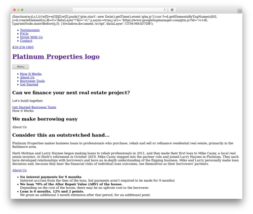 WordPress theme Lightmark Media - platinumpropertiesmd.com