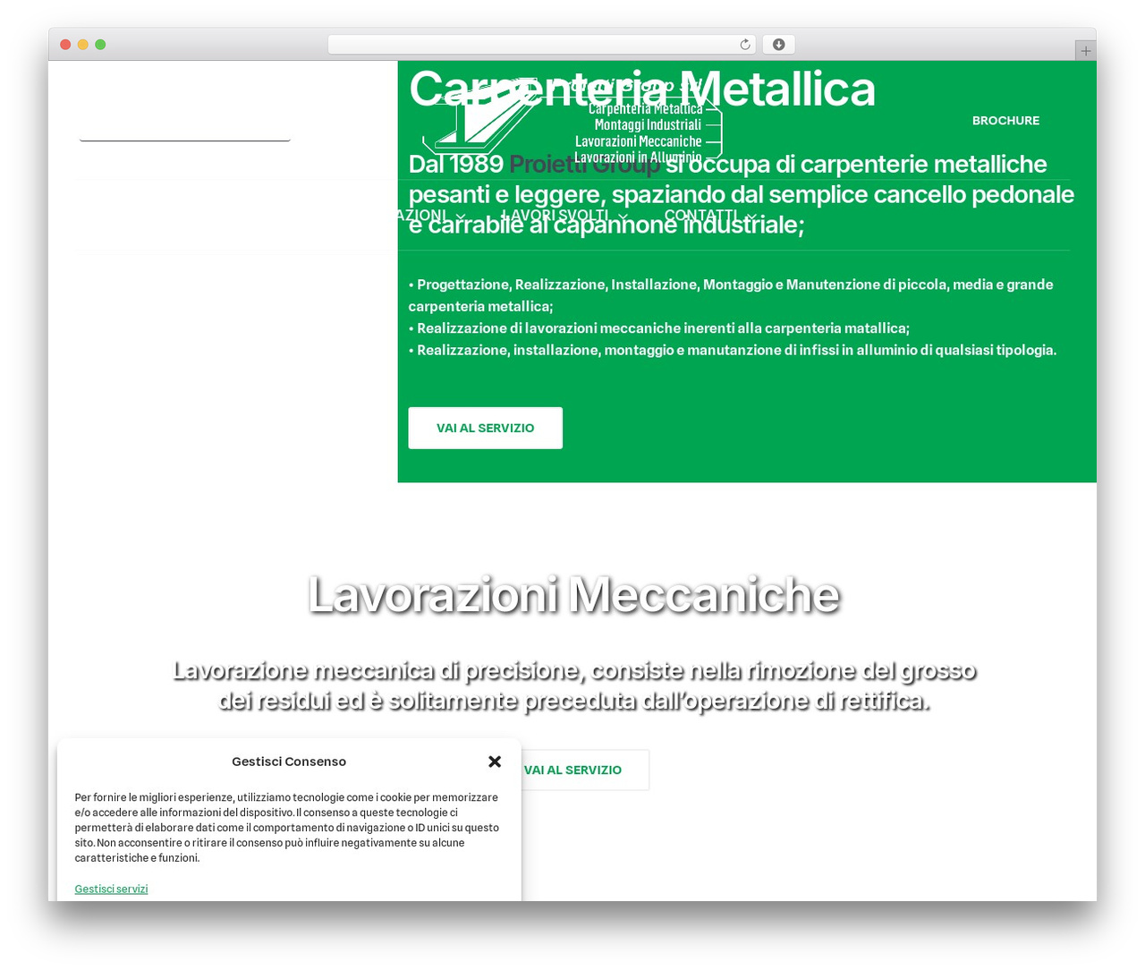 WordPress theme Proietti Carpent - proietticarpent.it
