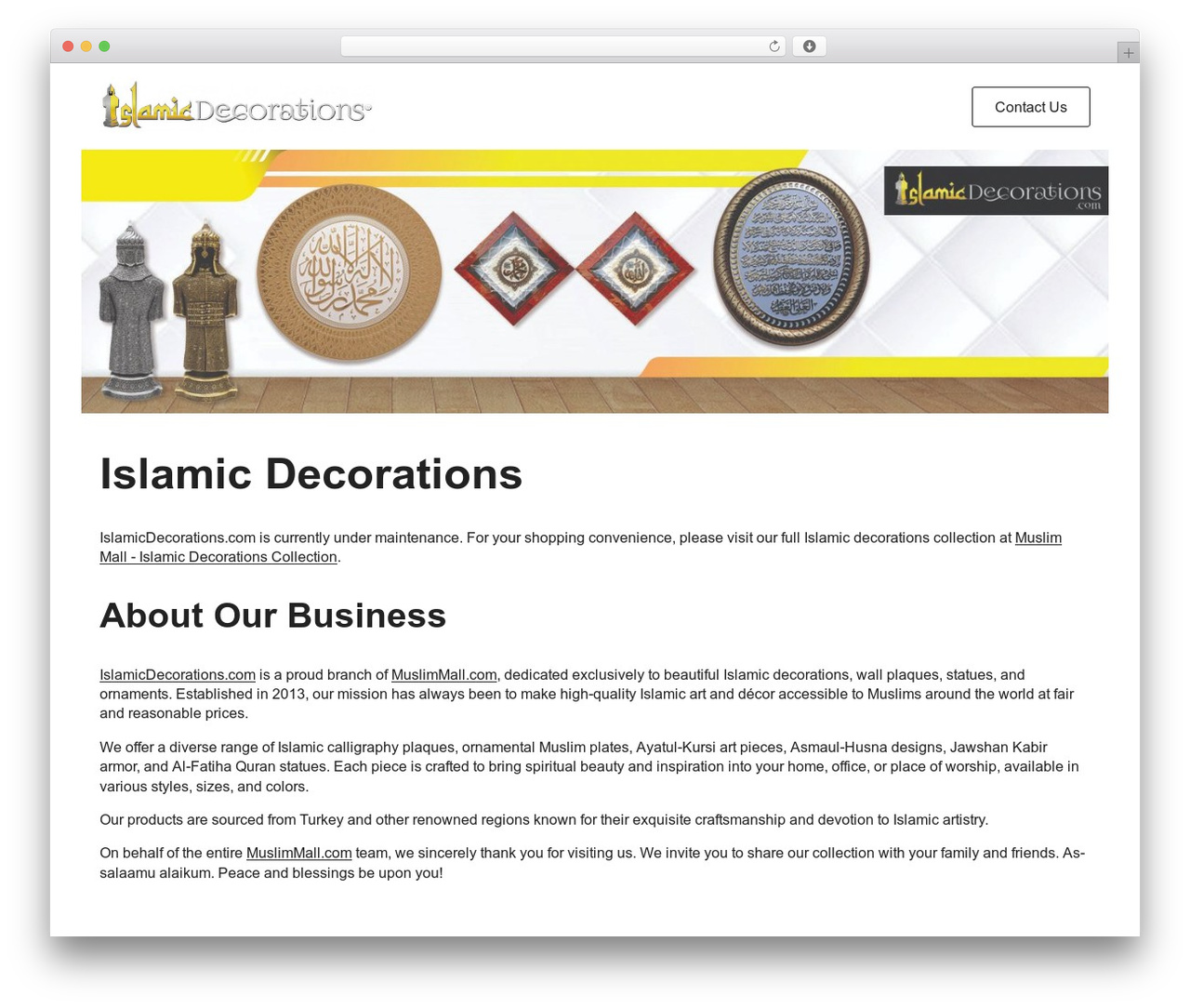 Breakdance Zero Theme WordPress theme - islamicdecorations.com