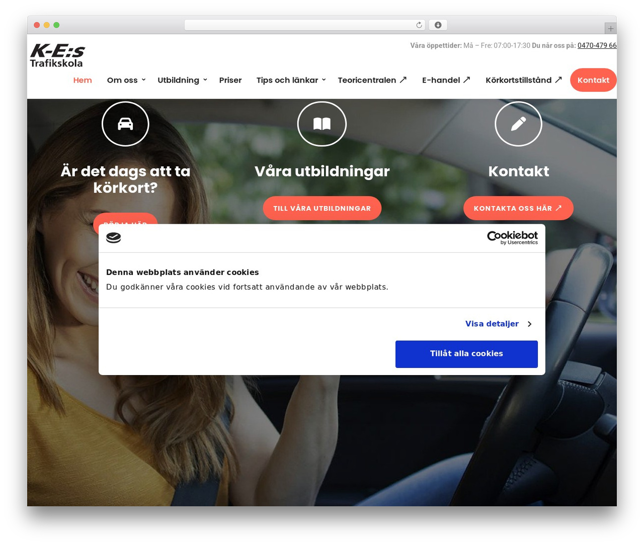 CMS cmsvrx system WP theme - ke-trafikskola.se