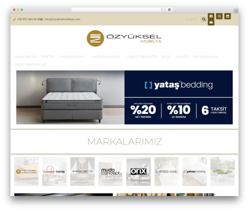 Funio WordPress theme - ozyukselmobilya.com