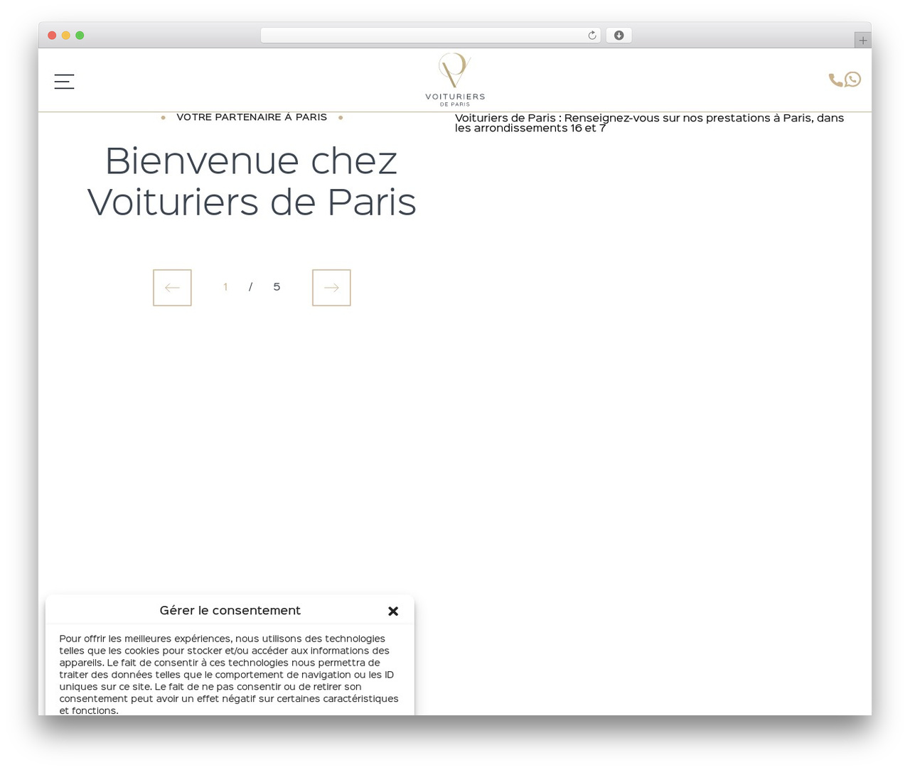 WordPress theme Mediweb - voituriersdeparis.fr
