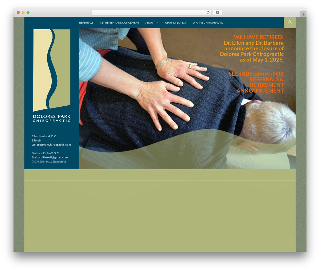 WP theme DPC - doloresparkchiropractic.com