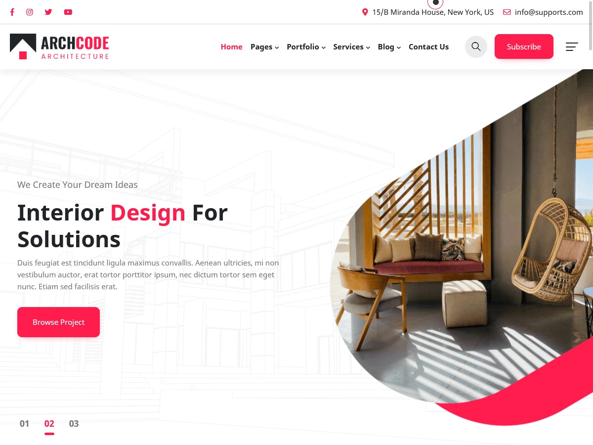 Archcode company WordPress theme by DexignZone