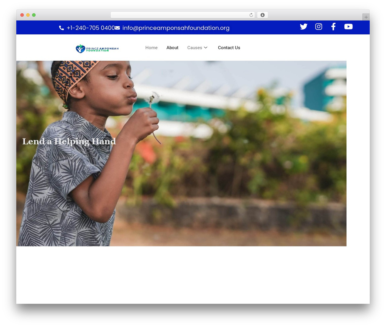 Hello Elementor WordPress theme - princeamponsahfoundation.org