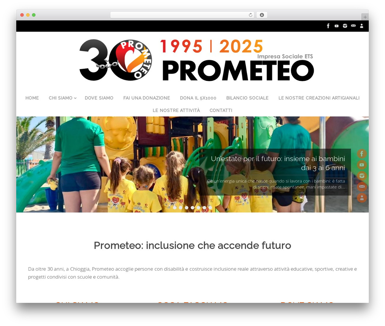 WordPress theme Prometeo 2020 - socialeprometeo.it