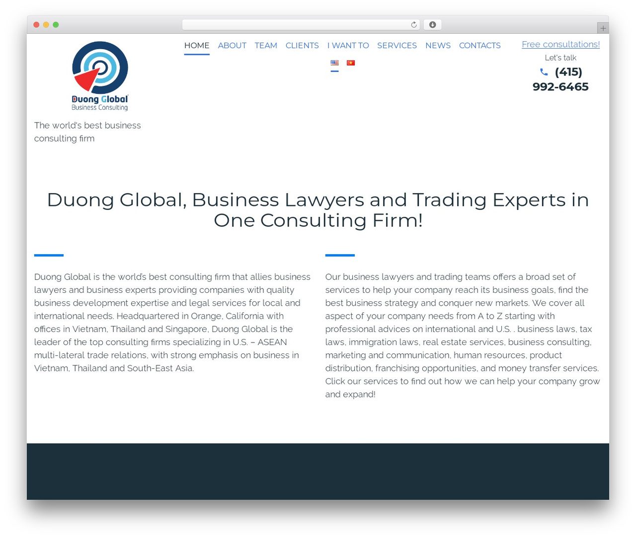 Cherry Framework WordPress website theme - www.duongbusinessconsulting.com