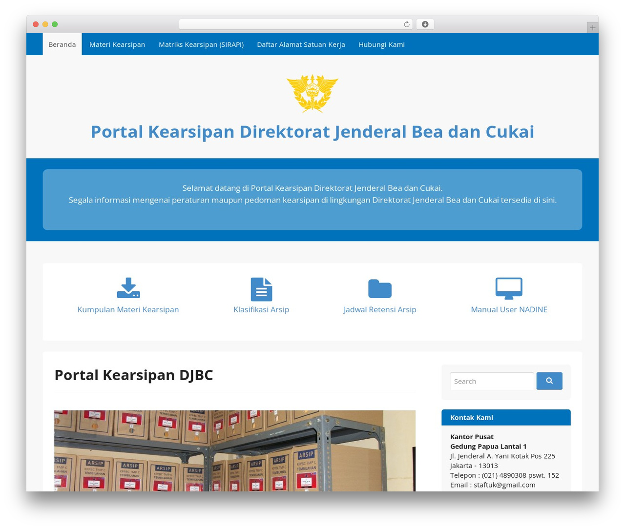 GovPress WordPress theme design - kearsipandjbc.net