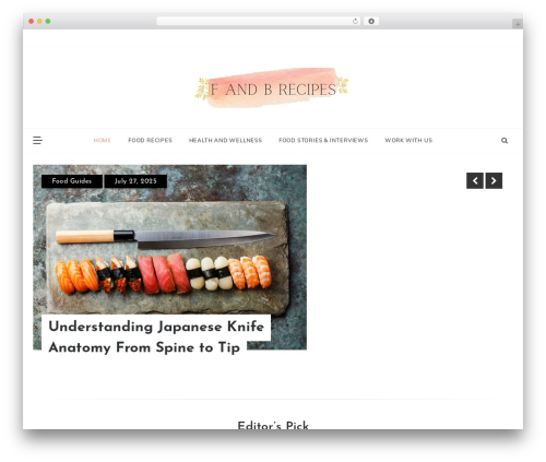 Prefer free WordPress theme - fandbrecipes.com