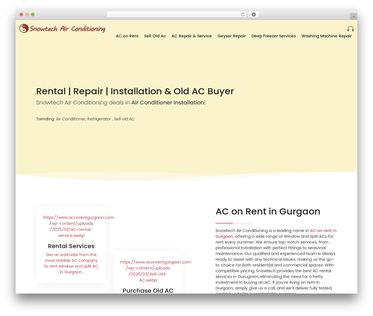 SnowTech WordPress theme - aconrentgurgaon.com