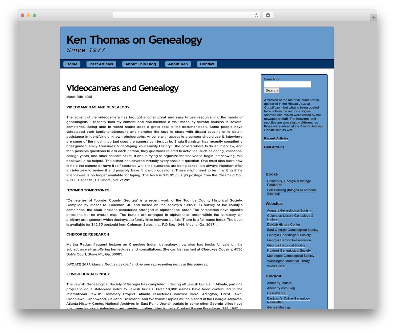 Theme WordPress Imageless - kenthomasongenealogy.com
