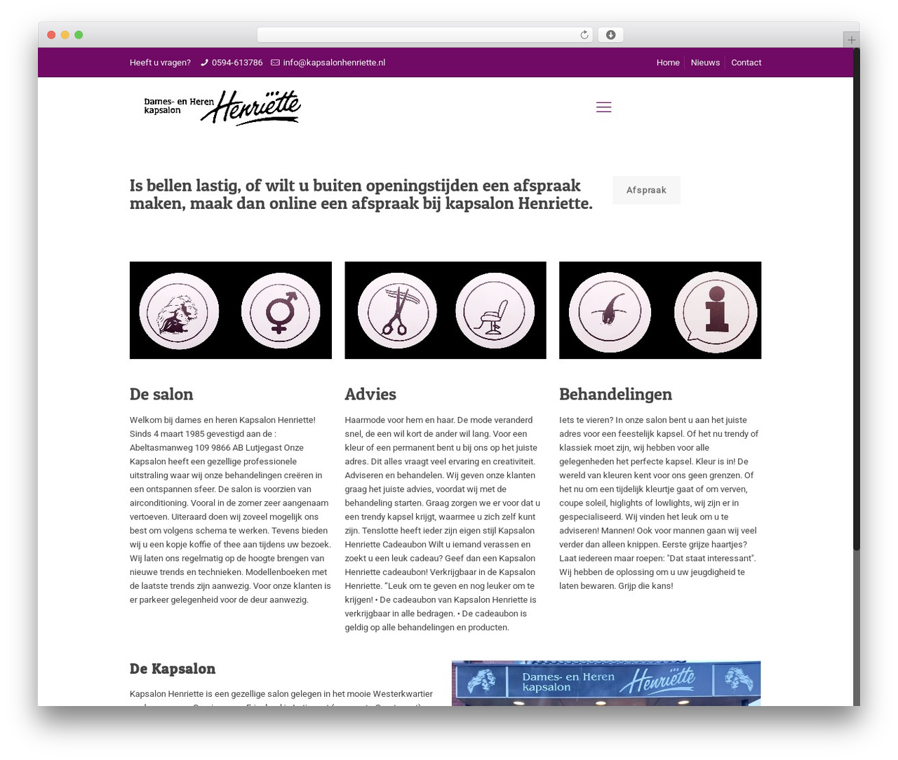 WordPress theme Betheme - kapsalonhenriette.nl
