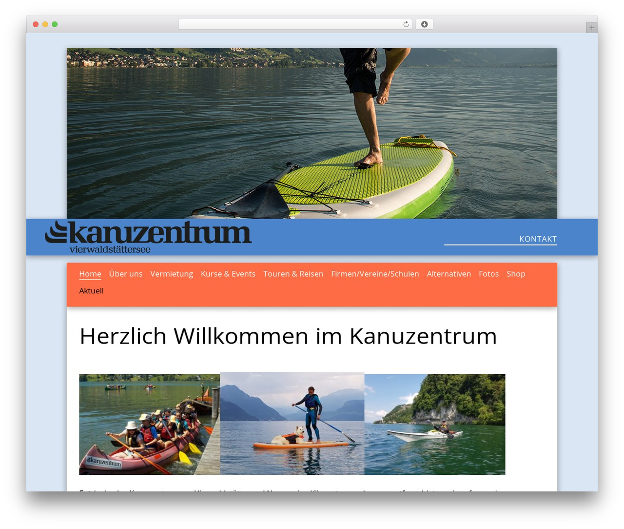 WordPress theme Kanutzentrum Responsive Theme - kanuzentrum.ch
