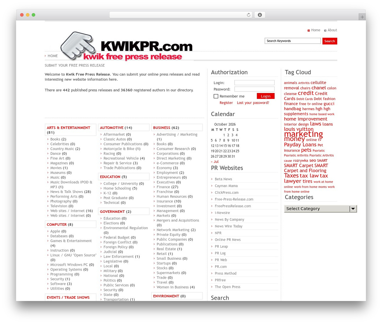 Article Directory WordPress theme - kwikpr.com
