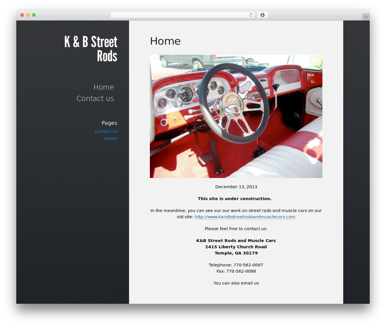 WordPress theme Displace - kandbstreetrods.com