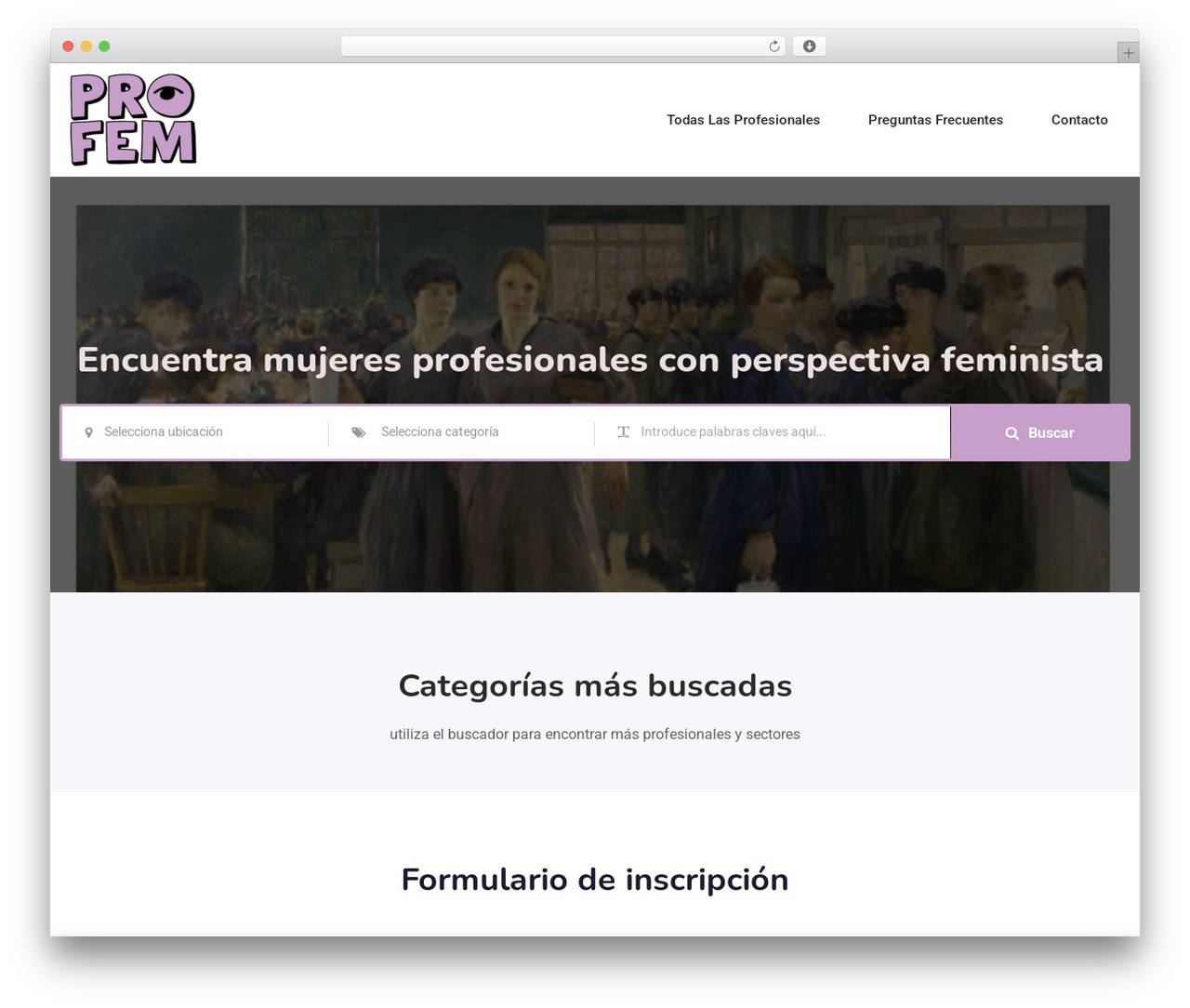 Classima theme WordPress - profesionalesfeministas.org