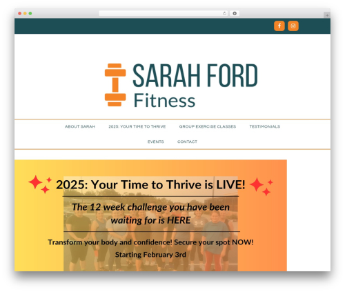 Genesis WordPress theme - sarahfordfitness.com