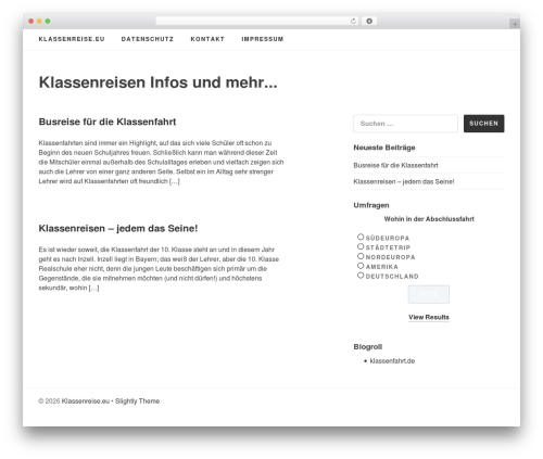 Slightly WordPress theme - klassenreise.eu