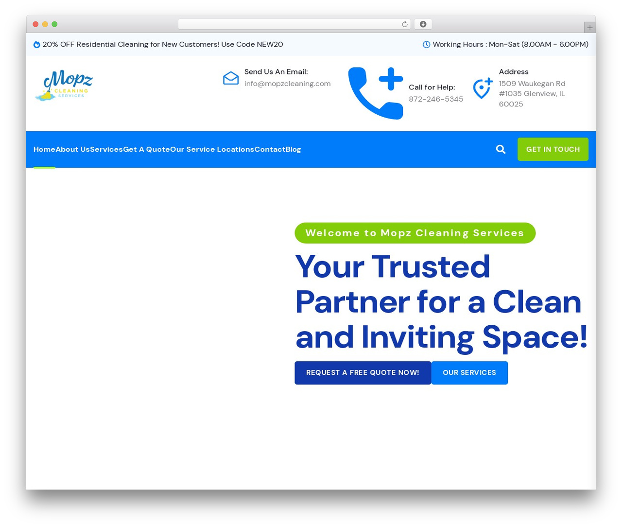 Clentac WordPress theme - mopzcleaning.com