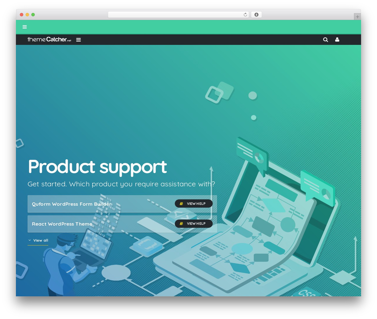React WordPress theme design - support.themecatcher.net