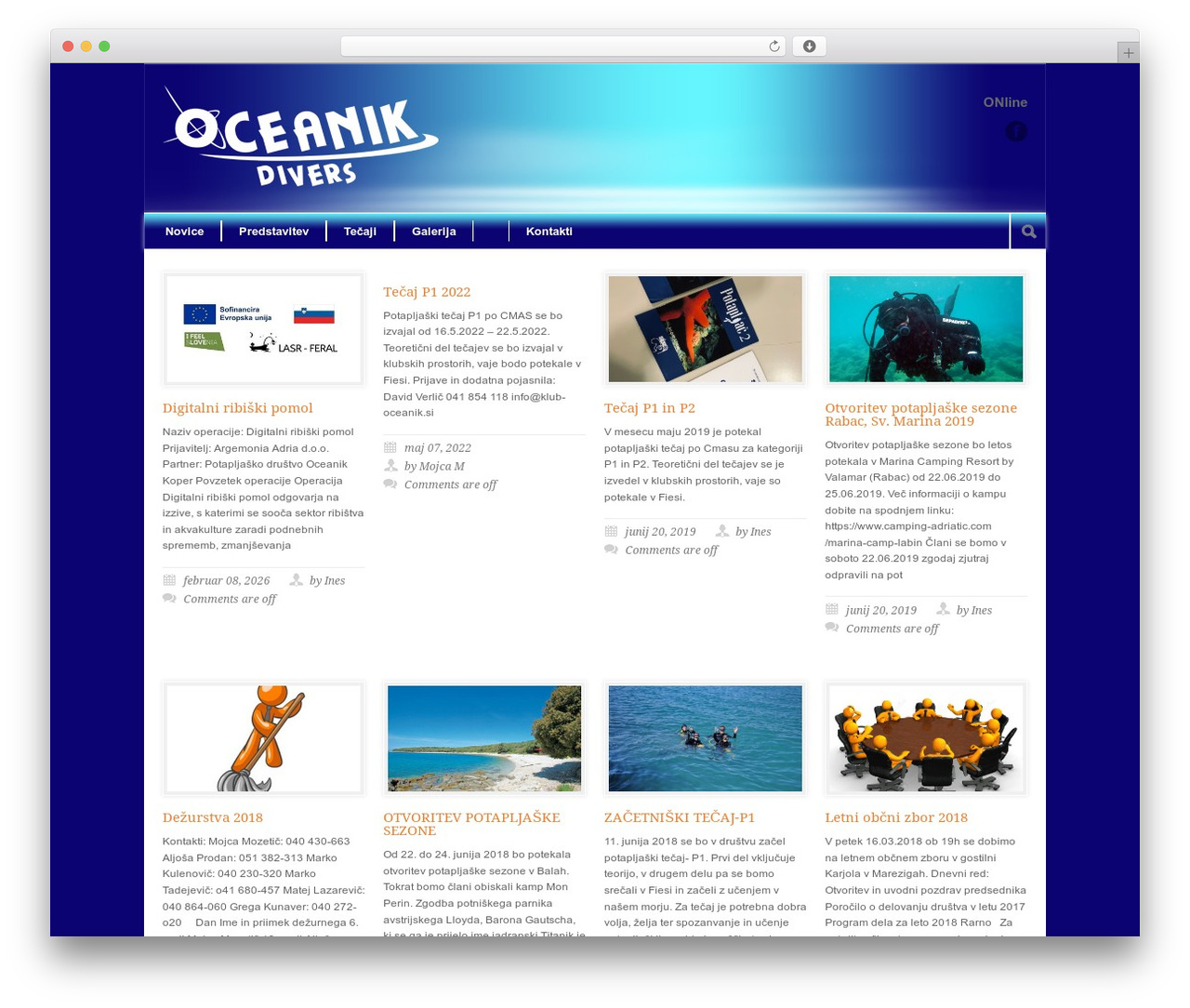 Theme WordPress Modernize - klub-oceanik.si