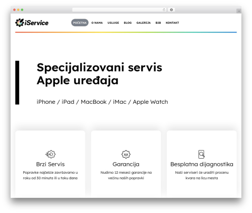 WordPress theme iService - iphone-servis.rs