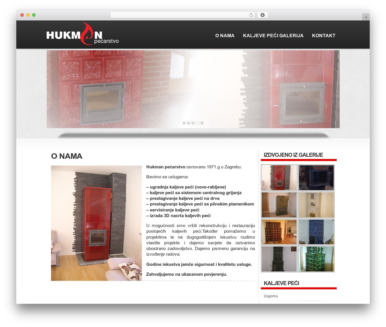 Everything red WordPress theme design - kaljevepeci-hukman.com