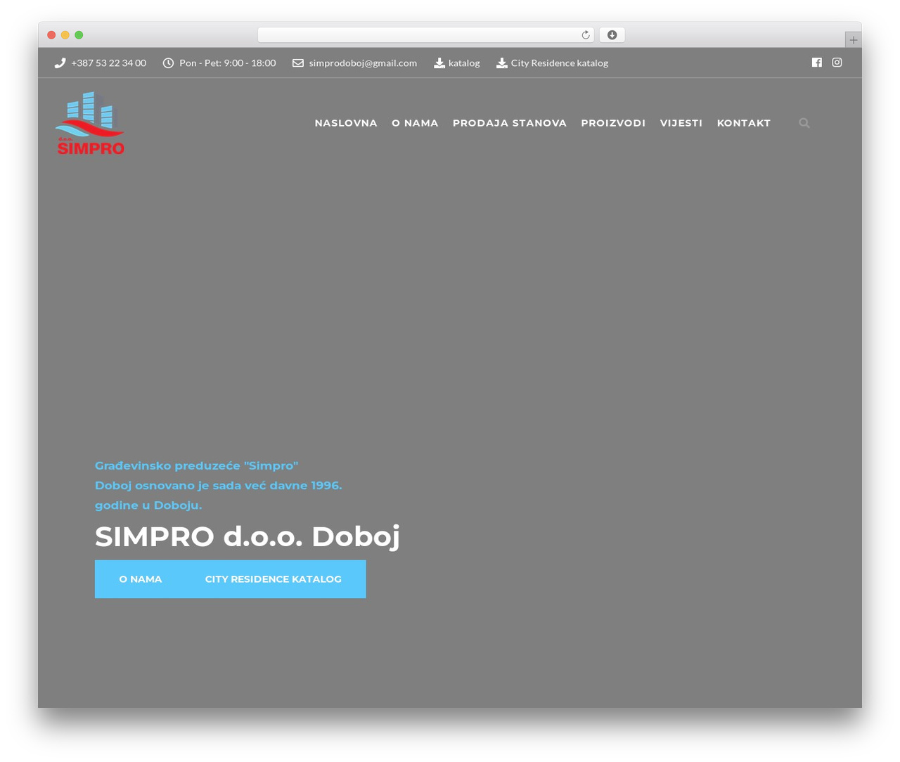 Structure WordPress website theme - simprodoboj.com