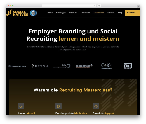 Best WordPress theme Webify - academy.socialnatives.de