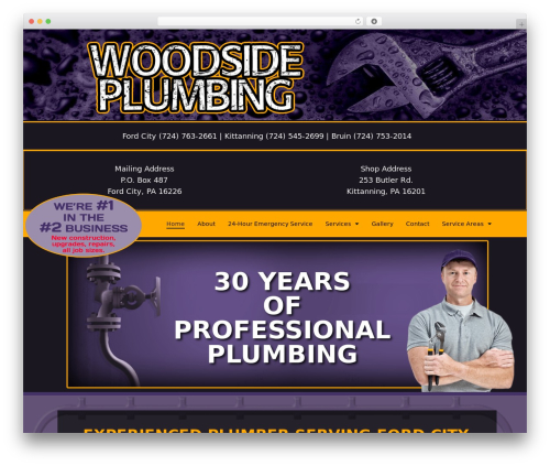 Hello Elementor WordPress theme - woodsideplumbing.net