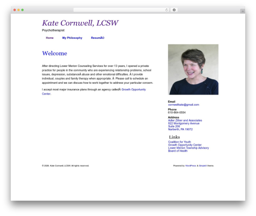 simpleX WordPress theme - katecornwell.com