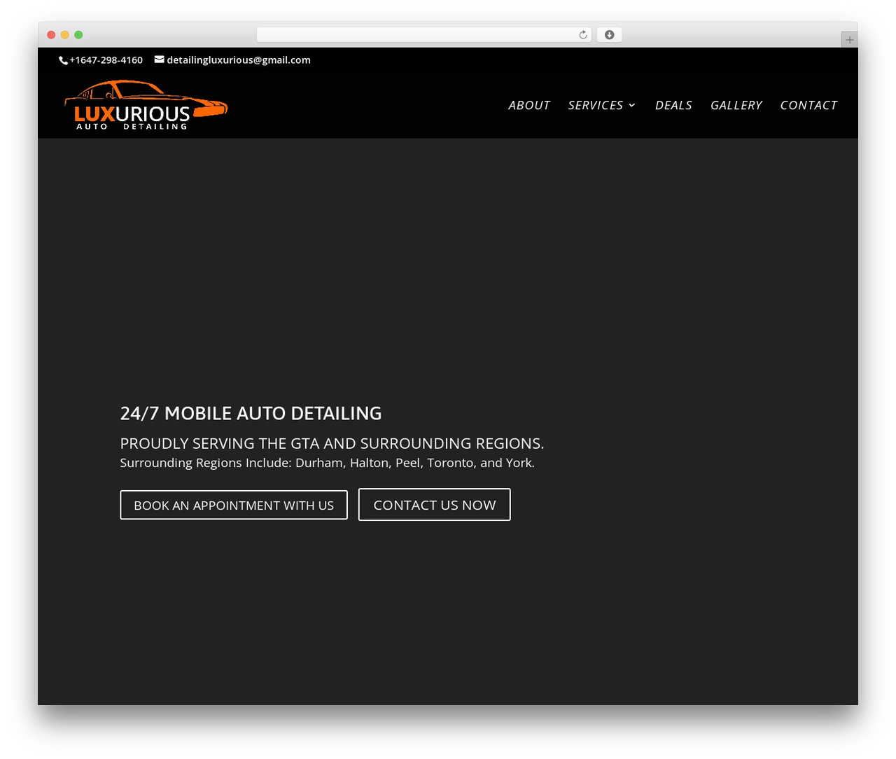 WordPress theme Divi - luxuriousautodetailing.com