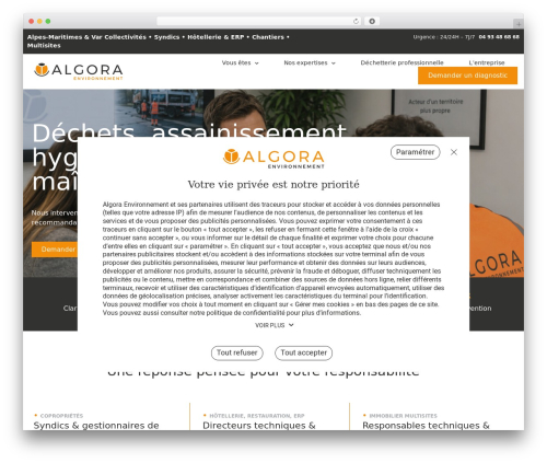 algora WordPress theme design - algora-environnement.fr