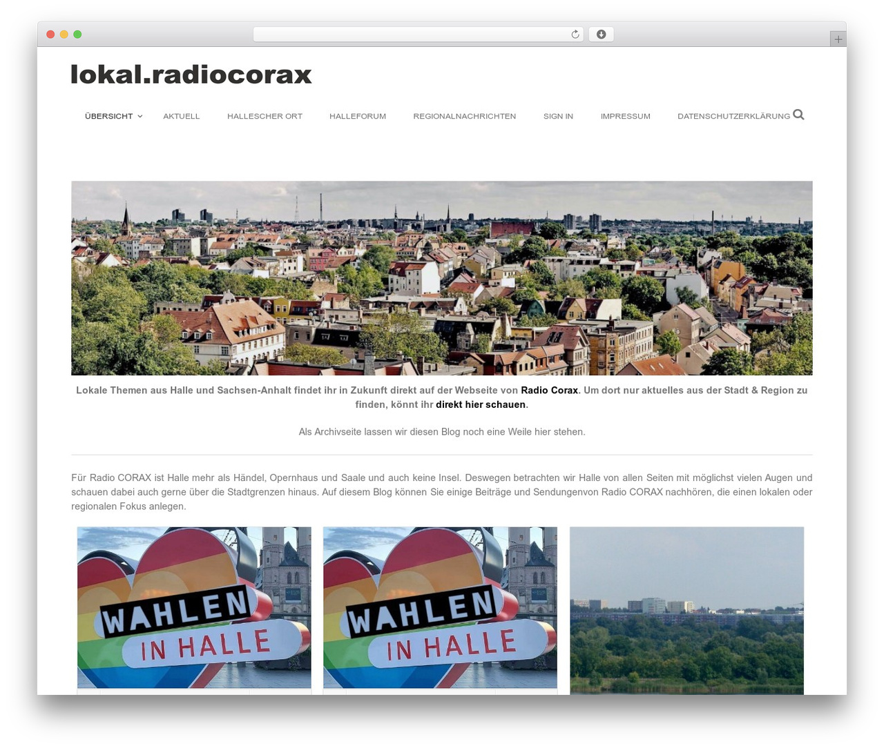 Incentive theme WordPress - lokal.radiocorax.de